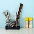 thumbnail image 4 of Xuniizn Iron chopstick tube Iron Kitchen Chopstick Basket Chopstick Tube Wall Hanging Double Grids Multifunctional Storage Rack Kitchen Spoon And Chopstick Storage Rack, 4 of 6