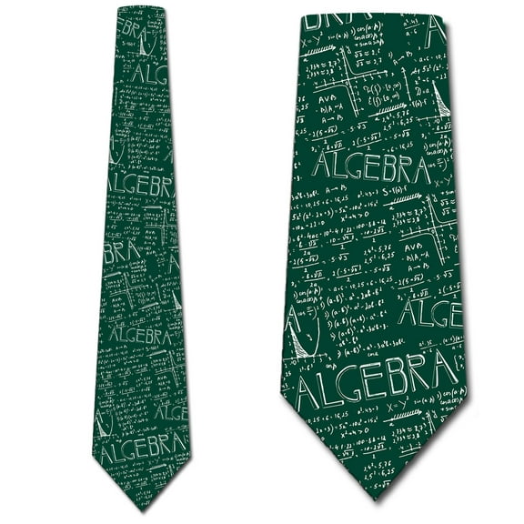 Algebra Ties Allover Green Necktie Mens Tie by Three Rooker
