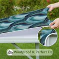 thumbnail image 6 of Blue Gold Wave Marble Pattern Square Fitted Tablecloth with Elastic Edge,Square Table Cover,Washable Elastic Table Cover for Home Kitchen Party Decor 36"x36", 6 of 6