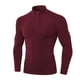 thumbnail image 2 of Qarigey Ropa interior térmica para hombre, camisetas deportivas de invierno de alta elasticidad para hombre, jersey largo con cremallera para Camisetas Vino rojo Qarigey AP013564-05, 2 of 6