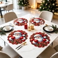 thumbnail image 4 of 4 Pack Christmas Themed Round Placemats,Washable Heat Resistant Table Mats, Holiday Dinner Party Table Decor, 4 of 6