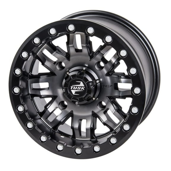 TUSK 4/137 Teton Beadlock Wheel 14x7 5.0   2.0 Gun Metal/Black for Can-Am Defender HD10 X MR with Half Doors 2023-2025