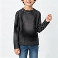 thumbnail image 3 of Mnyotv Fall Outfits Boys Girls Striped Long Sleeve Thermal Tops Comfortable Winter Clothes for Kids Size 7-8Y, 3 of 7