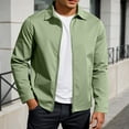 thumbnail image 2 of Men's Solid Color Notch Lapel Lightweight Casual Jacket Outdoor Autumn Coat Comfortable Stylish Versatile, 2 of 9