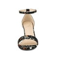 thumbnail image 6 of BLISSFUL STEP Women's Shoes Floral Printed Chunky Heel Ankle Strap Open Toe Block Heel Dress Sandals Black Flower 8.5, 6 of 7