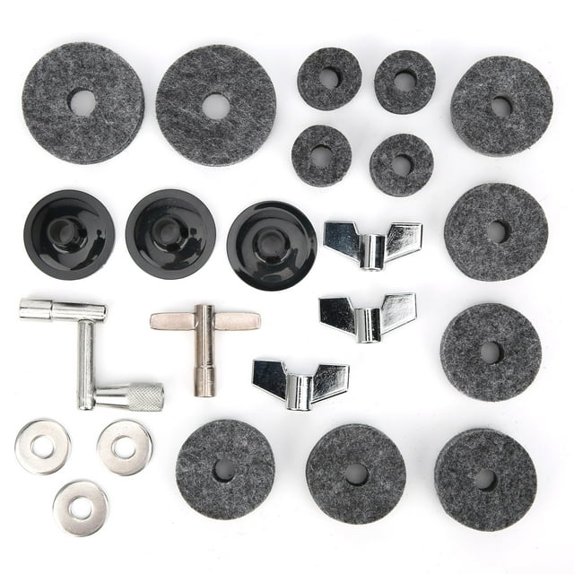 Arandela de fieltro para platillos, 23 piezas Almohadilla de fieltro para tambor Almohadilla de fieltro para tambor Piezas para platillos de tambor Instalación sin esfuerzo