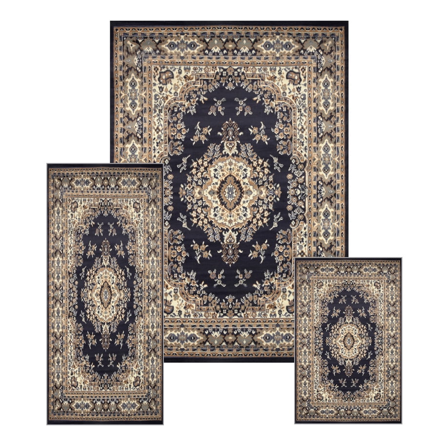 Traditional Persian Oriental Bordered 3PC Rug Set Runner