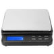 thumbnail image 1 of Báscula de cocina digital mini de alta precisión, eléctrica, con pantalla retroiluminada azul, 1000 g/0,01 g, color negro, 1 of 14
