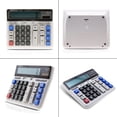 thumbnail image 3 of Calculadoras Computadora grande Calculadora electrónica Contador Energía solar y batería Pantalla de 12 dígitos Botón grande multifuncional para el cálculo de la escuela de la oficina de negocios, 3 of 7