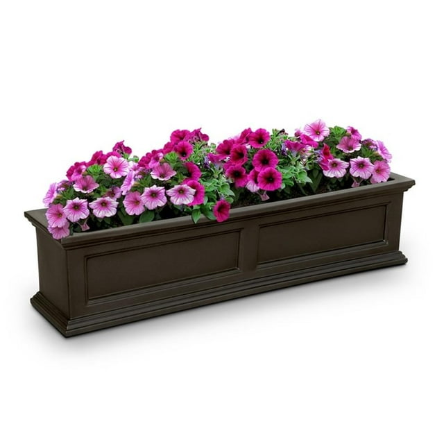 Pemberly Row 4ft Traditional Plastic Window Box in Espresso Finish
