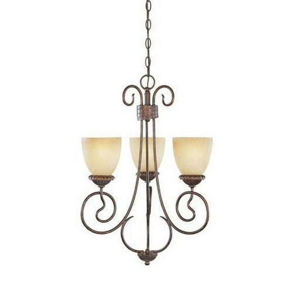 Designers Fountain 99383-AUB Three Light Up Lighting Mini Chandelier from the Belaire Collection, Aged Umber Bronze