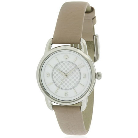 Kate Spade Women's 30mm Brown Leather Band Steel Case Quartz White Dial Analog Watch KSW1163