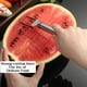thumbnail image 2 of Cortador de sandía y tenedor 2 en 1 | Rebanador de sandía de acero inoxidable | Cortador de fruta de verano para fiestas familiares y camping | Diseño fácil de presionar para cortar cubos de sandía, 2 of 7