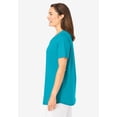 thumbnail image 3 of Woman Within Plus Size Short-Sleeve V-Neck Shirred Tee, 3 of 6