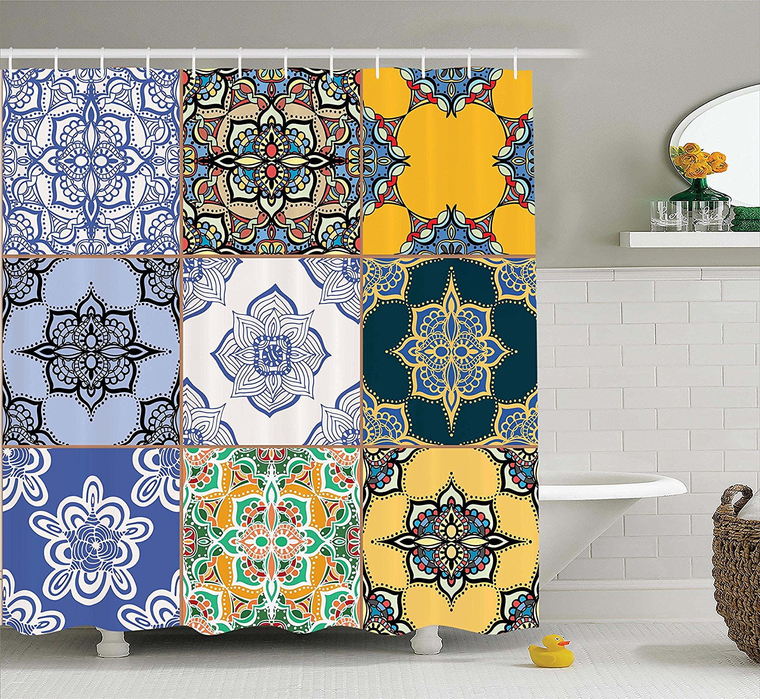 Islamic Geometric Forms Home Decor Bathroom Waterproof Fabric Shower Curtain 72 Home Garden Shower Curtains