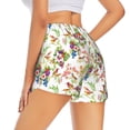 thumbnail image 2 of Uemuo Birds And Flowers Pattern Women's Athletic Shorts High Waisted Running Shorts with Liner Pockets Gym Elastic Workout Shorts-Large, 2 of 9