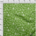 thumbnail image 3 of oneOoneViscoseJerseyGreenFabricAsianFloralBlockFabricForSewingPrintedCraftFabricByTheYard60InchWide, 3 of 4