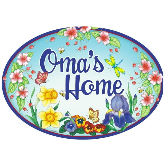 Oktoberfest Haus "Oma's Home" Decorative Oma Gift Idea Ceramic 11x8" Door Sign
