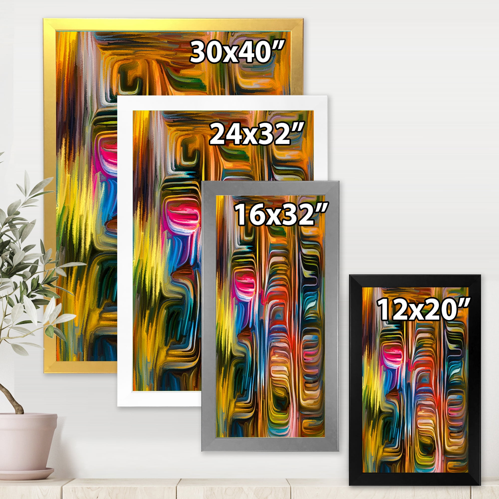 Designart 'Colour Spiral Fusion II' Modern Framed Art Print
