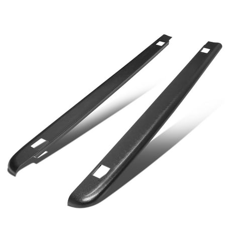 Ford Bed Rail Cap For 2007 to 2013 GMC Sierra 5.8Ft Bed Satin Black Bump Textured Rail Cap w / Stake Holes Left+Right ()