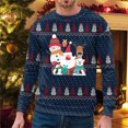 thumbnail image 2 of OJinShaWanO Chandail à Capuche Sans Manches pour Hommes Automne et Hiver Décontracté Imprimé de Noël Col Rond, 2 of 4