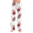 thumbnail image 4 of Zydvens Women Halloween Pajama Pants Wide Leg Lounge Wear with Pockets Soft Elastic Waist Drawstring Sleepwear Bottoms Spooky Pumpkin Ghost Sweet Print Costume Cosplay S-3XL, 4 of 7