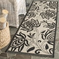 thumbnail image 2 of Safavieh Courtyard Crystal Floral Indoor/Outdoor Runner Rug, Sand/Black, 2'3" x 6'7", 2 of 9