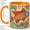 Orange, variant on Retro Vintage Koi Fish Coffee Mug, Orange Koi Mug, Morning Tea Cup for Home, Large Scaled Fish with Sunburst Rays and Colorful Floral Waves, Japanese Inspired Pond Art, Aquarist