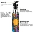 thumbnail image 3 of Yayeee 33oz Insulated Water Bottle Double Wall Stainless Steel with Flip Straw Lid, Futuristic Circles, 3 of 7