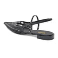 thumbnail image 3 of XYD Women Chic Pointed Cage Toe Studded Flats Strappy Slingback Sandals Cut-out Dressy Shoes Size 10.5 Black, 3 of 4
