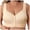 Beige, variant on Oversized Front Button Bra Lace Trim Wire-Free Polyamide Spandex Cross-Back Casual White 4XL