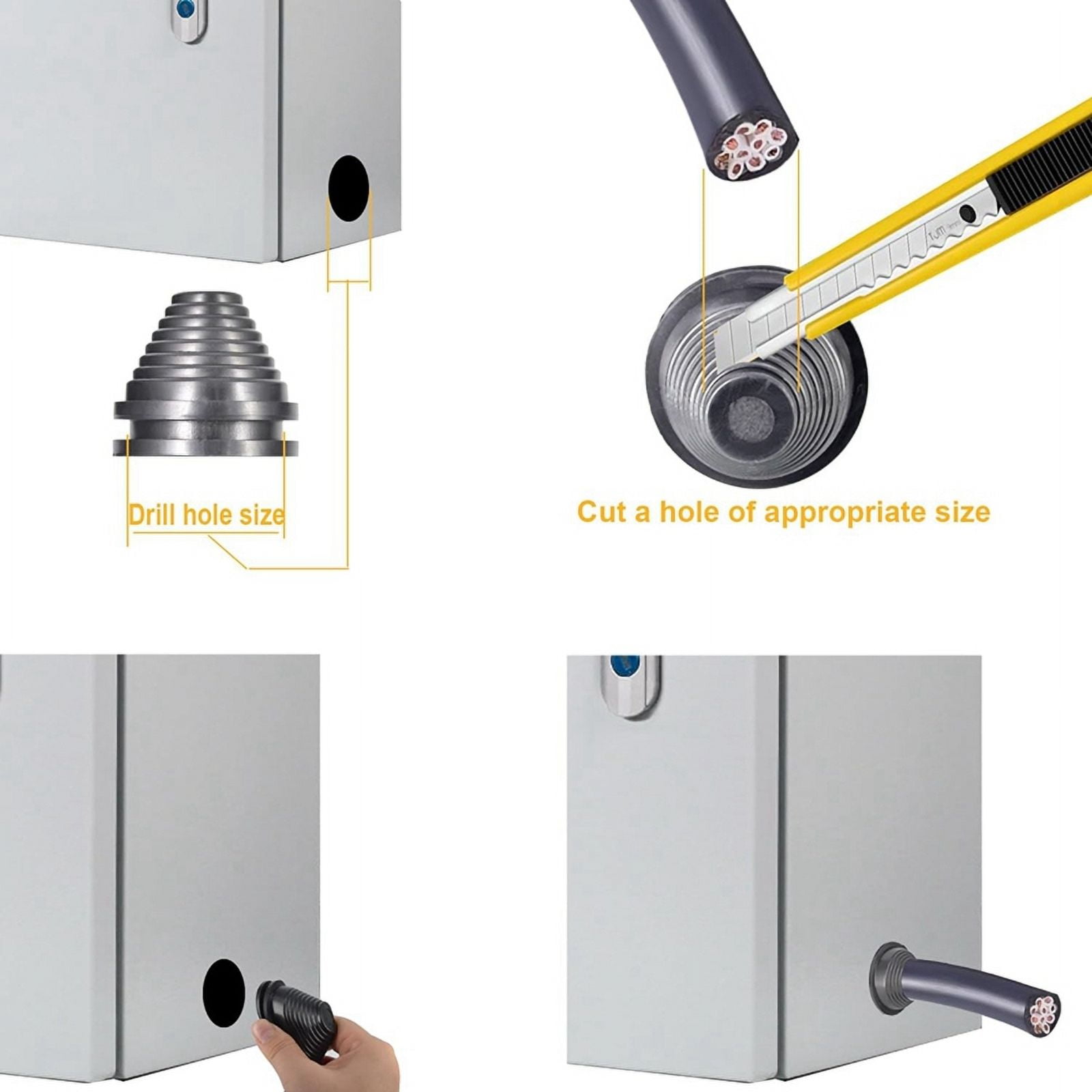 2X Rubber Grommets Wire Protection,Closed Rubber Grommet,Firewall Solid Closed Hole,Firewall Plug Grommet Synthetic Wire