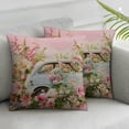 thumbnail image 3 of nygtbtfer Pillow Cover - Vintage Pink Floral Truck Design - Romantic Botanical Cushion Case for Home Decor, Sofa, Couch - Perfect for Wedding Anniversary &amp; Valentine's Celebrations White, 3 of 7