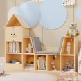 thumbnail image 7 of Cozy Castle Wooden Kids Bookshelf with Reading Nook, Kids Bookcase for Bedroom, Playroom, Oak, 7 of 7