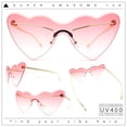 thumbnail image 2 of Womens Oversized Shield Cat Eye Heart Shape Flirty Sunglasses Gold - Pink, 2 of 8