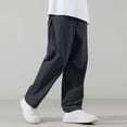 thumbnail image 2 of Dagugfen Athletic Pants for Teen Boys Girls Waterproof Loose Fitted Elastic Waist Straight Full Length Pants with Pockets(7-8 YearsDark Gray), 2 of 8