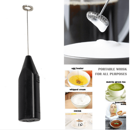 Premium Automatic Mini Hand Held Operated Electric Mixer Handheld Milk Frother Stirrer , Electric Foam Maker for Coffee, Cappuccino, Latte Espresso, Hot Chocolate, Black(Not Include 2 AAA