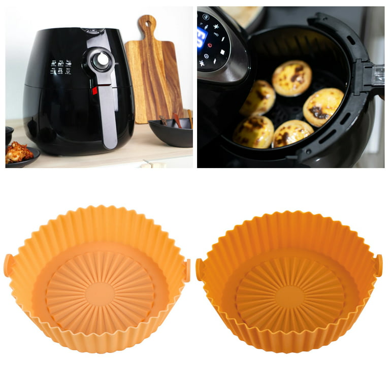 Air Fryer Silicone Pot | Food Safe Air fryers Oven Accessories |  Replacement of Flammable Parchment Liner Paper | No More Harsh Cleaning  Basket After