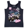 thumbnail image 2 of Monster Jam Little Girls' Athletic 2-Piece Tank Top and Shorts Set Grey Sparkle Smash, 2 of 6