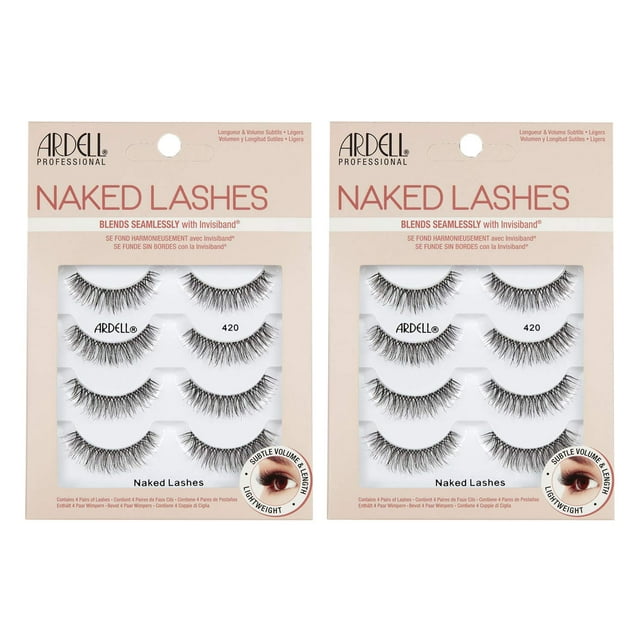 Strip Lashes Ardell Naked Lashes #420, 4 pares, paquete de 2