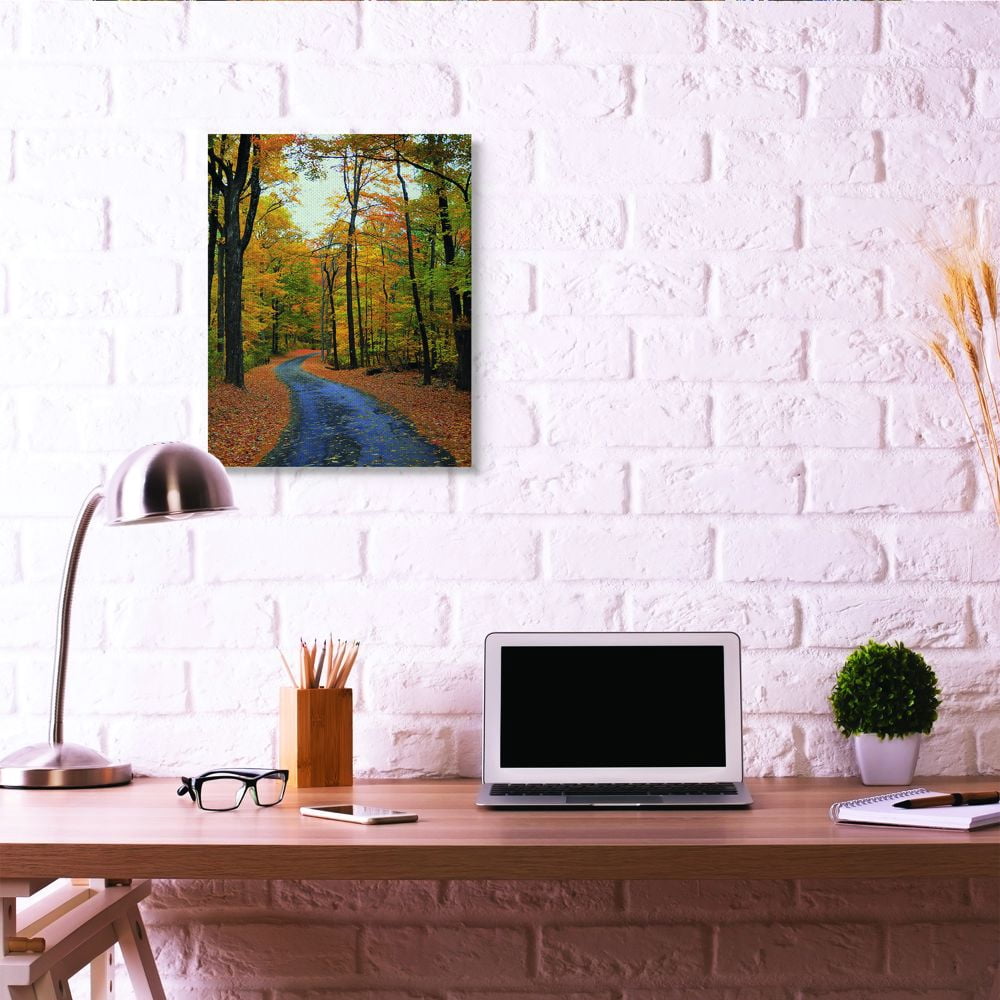 Stupell Home Décor Autumn Road Forest Landscape Photograph Canvas Wall Art by Joseph Elliott