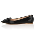 thumbnail image 2 of YDN Women Comfortable Pointed Closed Toe Ballet Flats Buckle Comfort Slip On Dressy Walking Casual Shoes Size 10.5 Black, 2 of 4
