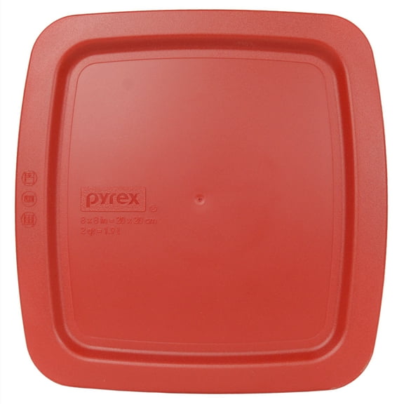 Pyrex C-222-PC Square Poppy Red Easy Grab Plastic Replacement Lid