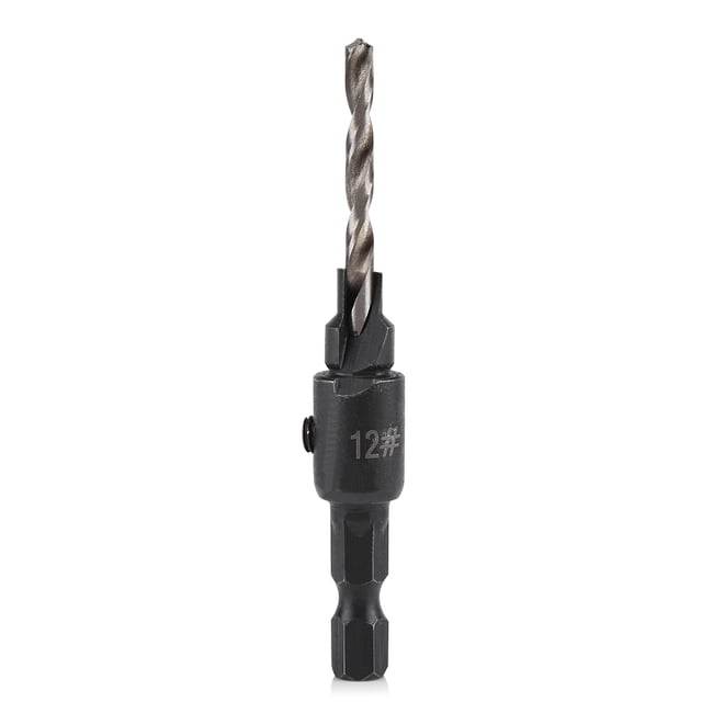 Juego de Brocas HSS de vástago Hexagonal de 1/4 Pulgada Cambio rápido # 6# 8# 10# 12 Herramienta de avellanado para Trabajar la Madera Aleación de Madera Plástico Aluminio Ecomeon no