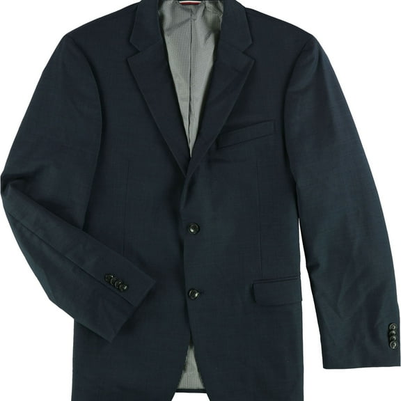 Tommy Hilfiger Mens TH Flex Two Button Blazer Jacket, Blue, 40 Regular