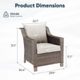 thumbnail image 5 of POCASSY Outdoor Chairs Set of 2 with All Weather Resistant Brown Rattan and Deep Seat High Back, Patio Furniture Set for Balcony, Backyard, Garden,Beige, 5 of 14