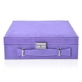 thumbnail image 7 of Shop LC Lilac Travel Jewelry Organizer Box Case for Women Faux Velvet Tarnish 2 Layer Necklace Earrings Ring Jewelry Holder Portable Box Storage Birthday Gifts, 7 of 7