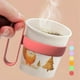 thumbnail image 1 of Ganfancp Taza Portátil Doméstica con Escaldado y Material Espesado Taza Corrugada con Aislamiento Térmico y Cubierta para Escaldado Rebajas Hoy Liquidación 10X Portavasos, 1 of 7