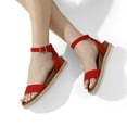thumbnail image 2 of DREAM PAIRS Women's Open Toe Espadrille Platform Sandals Soft Comfort Summer Shoes Classic KATHY RED/SUEDE Size 9, 2 of 6
