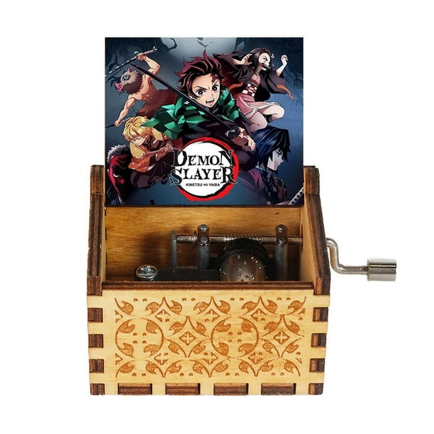 Caja de música con manivela, temática de Anime, La Bella y La Bestia, Demon Slayer, una pieza, regalo de navidad feliz cumpleaños y